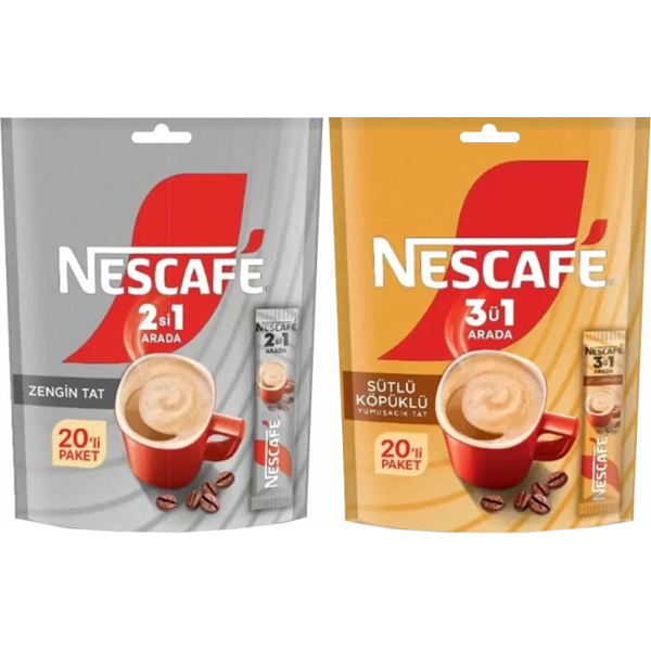NESCAFE 3İN1-2İN1-SÜTLÜ KÖPÜKLÜ 10'LU PAKET ÇŞT.