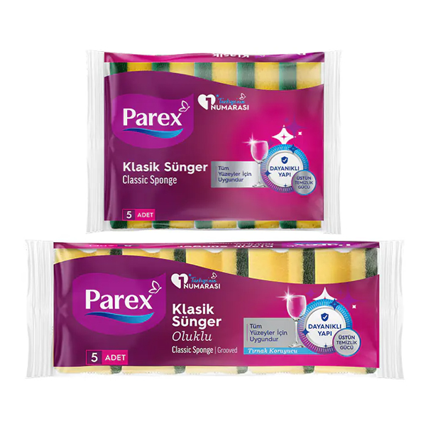 PAREX SÜNGER 5'Lİ *DÜZ *OLUKLU