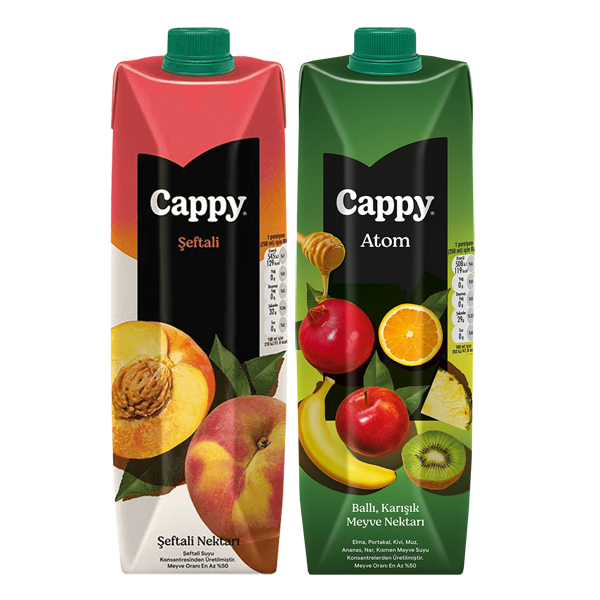 CAPPY MEYVE SUYU 1LT *ATOM *ŞEFTALİ *KARIŞIK *VİŞNE 