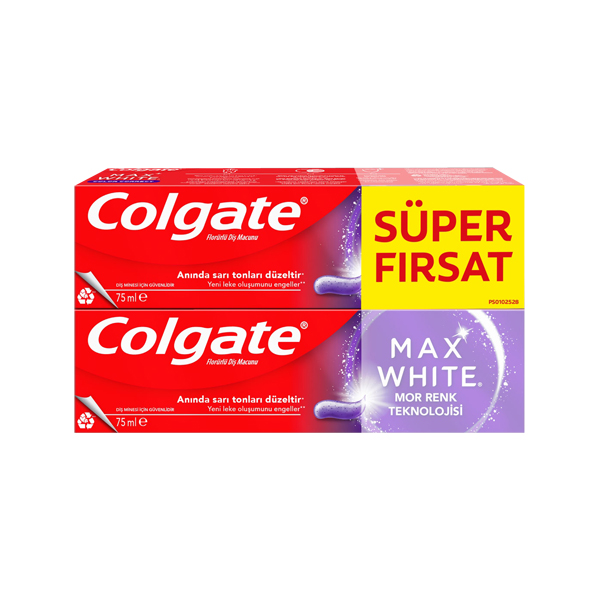 COLGATE DİŞ MACUNU 75 ML x 2’Lİ *MAX WHITE PURPLE