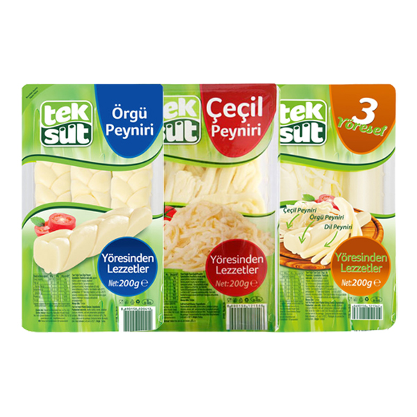 TEKSÜT ÇEÇİL/ÖRGÜ/ÜÇ YÖRESEL PEYNİRİ 200 GR