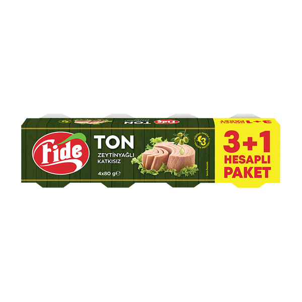 FİDE TONBALIĞI ZEYTİNYAĞLI 4x80 GR