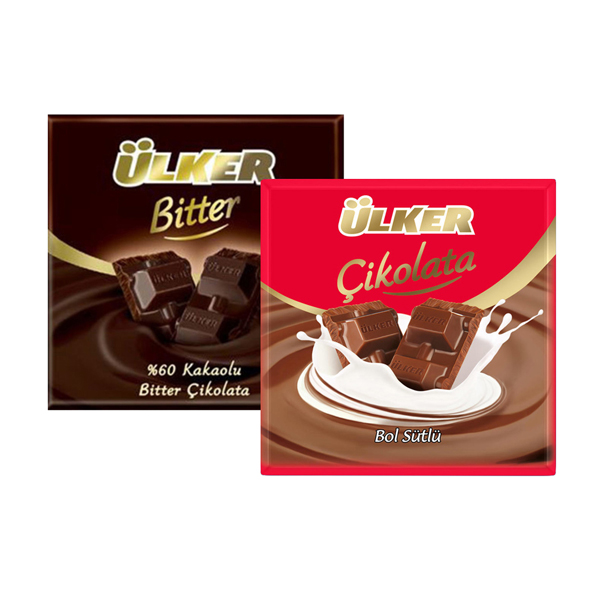 ÜLKER SÜTLÜ/BİTTER KARE ÇİKOLATA 60 GR