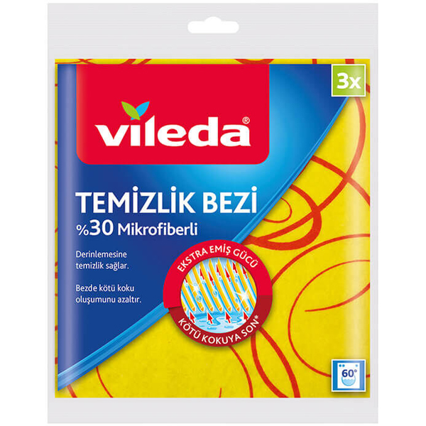 VİLEDA TEMİZLİK BEZİ 3'LÜ *M.FİBER %30