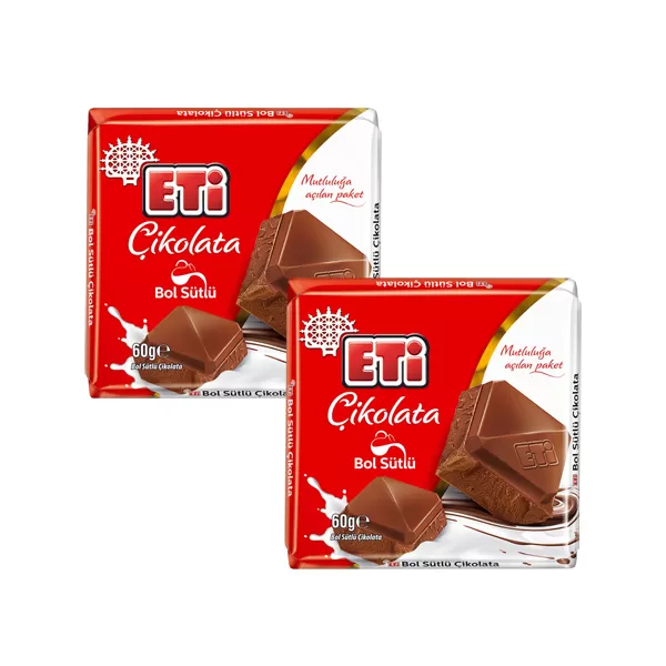 ETİ KARE ÇİKOLATA BOL SÜTLÜ 60 GR