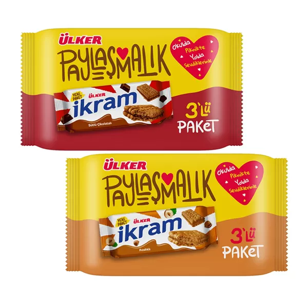 ÜLKER İKRAM BİSKÜVİ 252 GR *FINDIKLI *ÇİKOLATALI